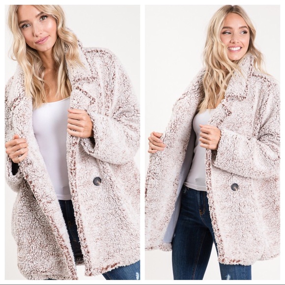 BLACK FRIDAY 🎄Teddy Bear Pea Coat-Mocha - Picture 5 of 8